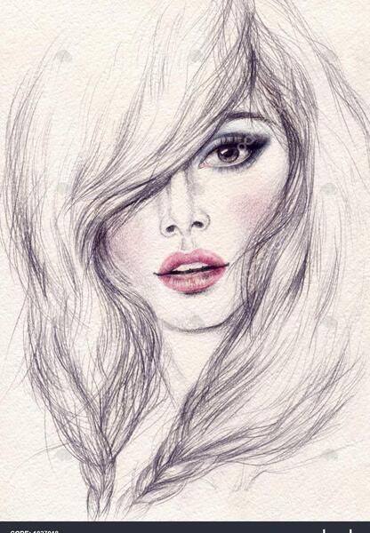 عکس زن نقاشی شده