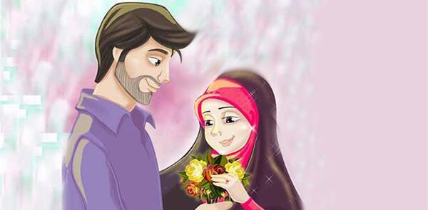 عکس زن و شوهر مذهبی کارتونی