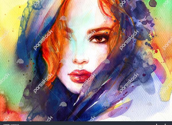 عکس نقاشی زن زیبا