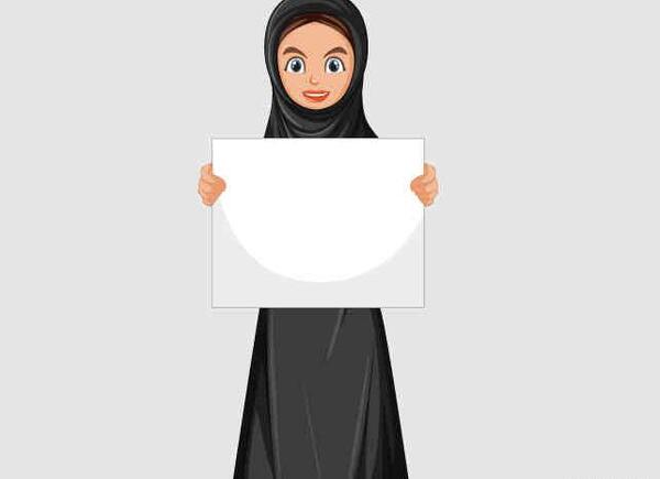 عکس نقاشی زن با حجاب