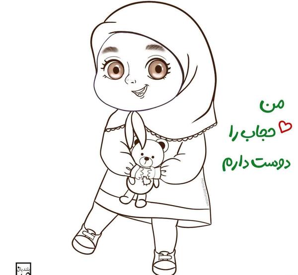 عکس نقاشی زن با حجاب