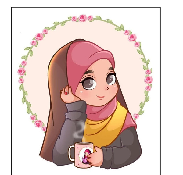 عکس نقاشی زن با حجاب