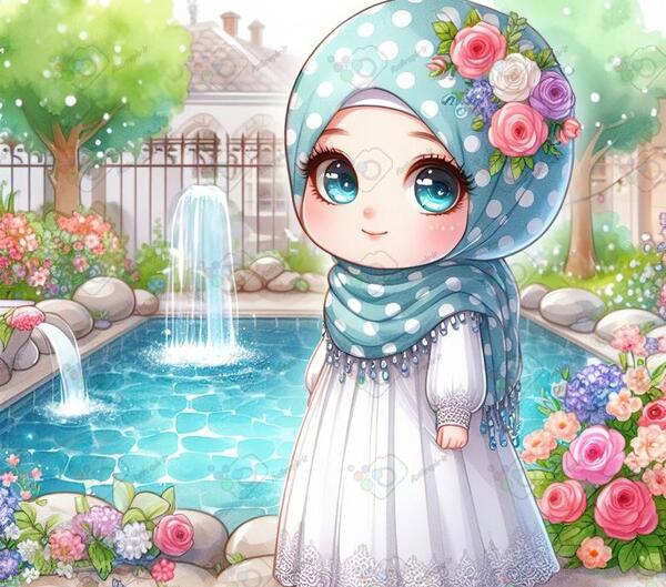 عکس نقاشی زن با حجاب