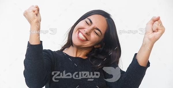 عکس زن شاد و خوشحال