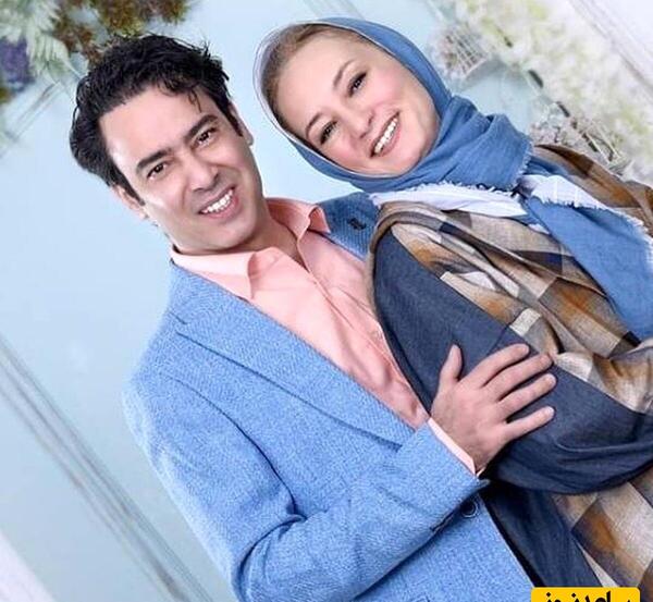 ژست عکس زن و شوهری برای تولد