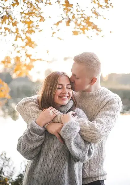 ژست عکس زن و شوهری در طبیعت