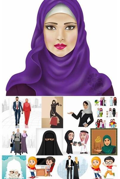 عکس زن با حجاب کارتونی