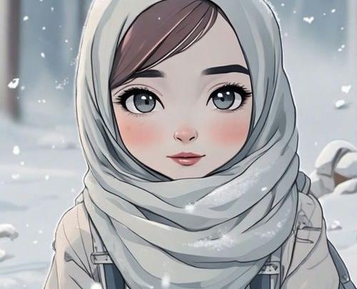 عکس زن با حجاب کارتونی