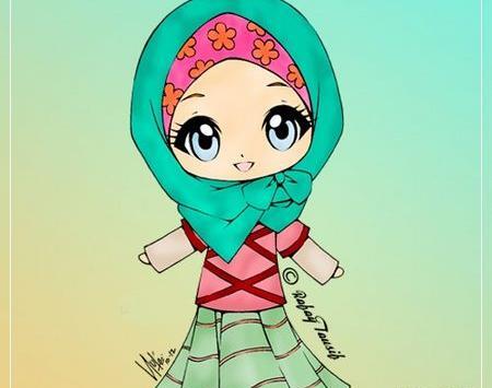 عکس زن با حجاب کارتونی