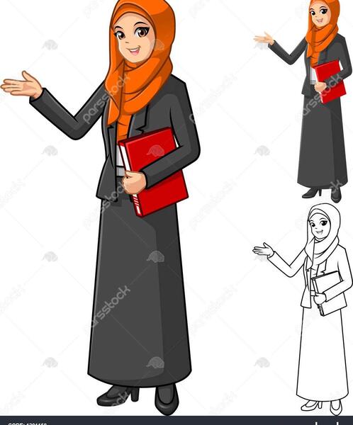 عکس زن با حجاب کارتونی
