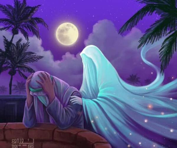 عکس نماز خواندن امام علی