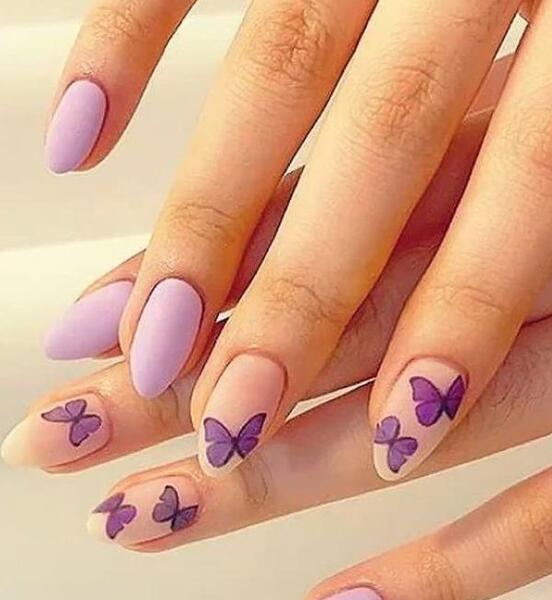 عکس کاشت ناخن طرح پروانه