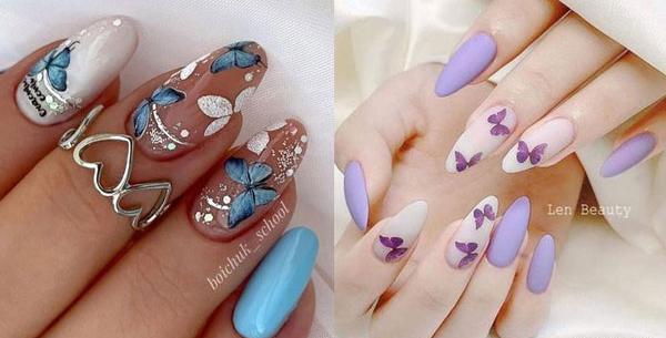 عکس کاشت ناخن طرح پروانه