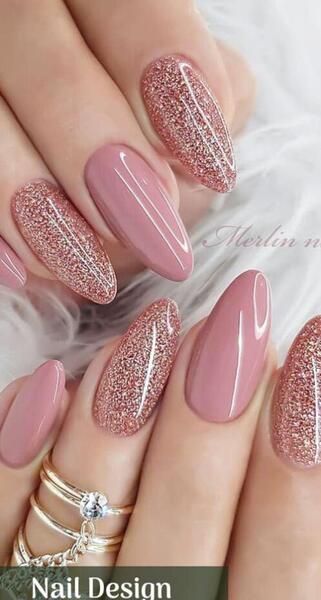 عکس کاشت ناخن دخترانه رنگ صورتی