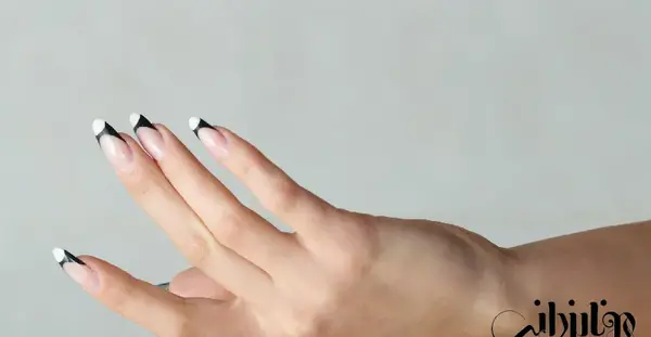 عکس کاشت ناخن دو رنگ