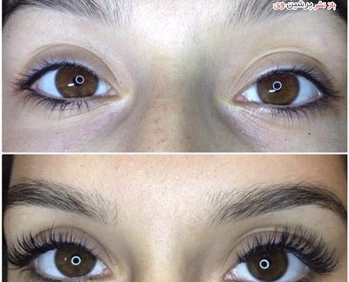 عکس قبل و بعد کاشت مژه طبیعی