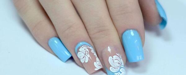 عکس کاشت ناخن آبی آسمانی