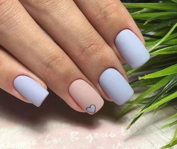 عکس کاشت ناخن دخترانه ابی