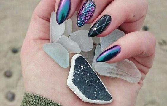 عکس کاشت ناخن دخترانه ابی