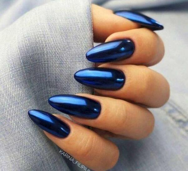 عکس کاشت ناخن دخترانه ابی