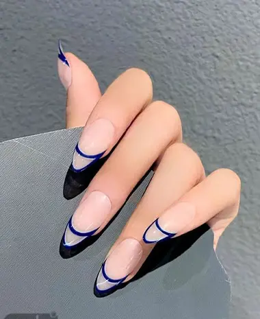 عکس کاشت ناخن دخترانه ابی