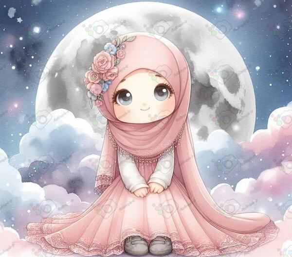 عکس کارتون دختر صورتی