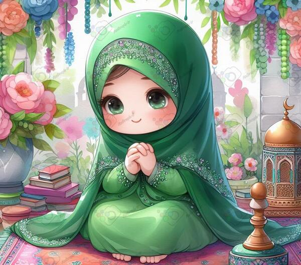 عکس کارتون دختر با حجاب