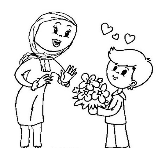 عکس مادر و دختر برای نقاشی