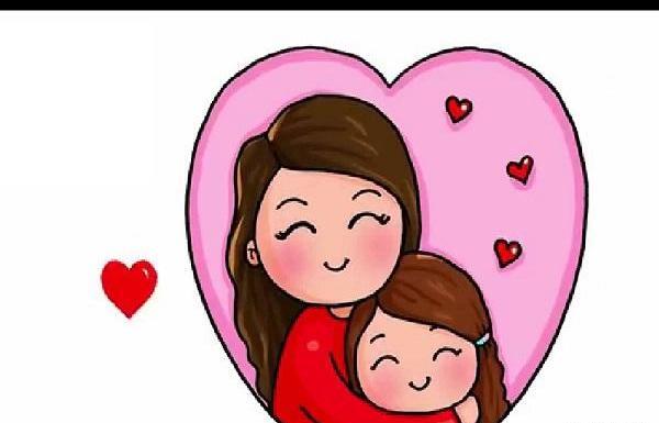 عکس مادر و دختر برای نقاشی