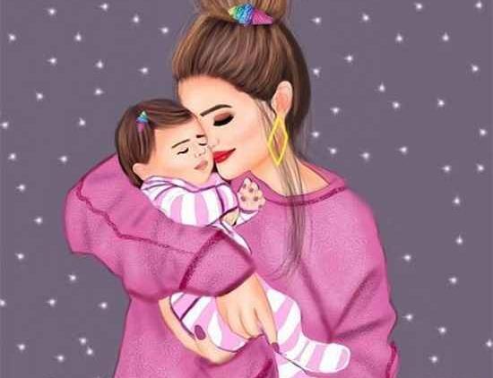 عکس مادر و دختری کارتونی