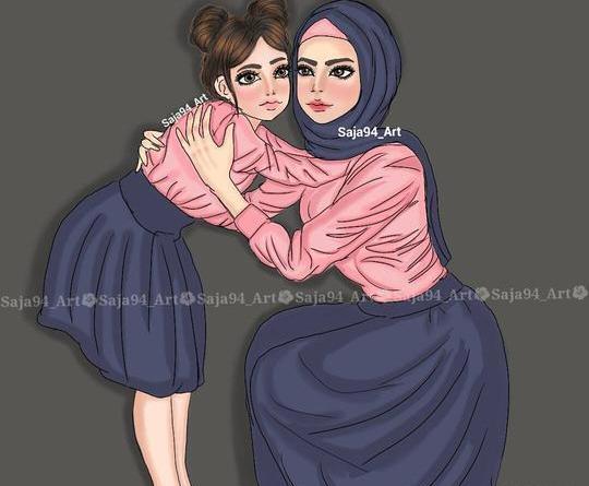 عکس مادر و دختری کارتونی