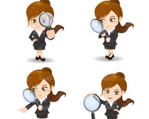 عکس دختر با ذره بین
