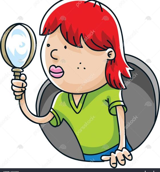 عکس دختر با ذره بین