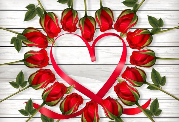 عکس تصویر زمینه قلب و گل