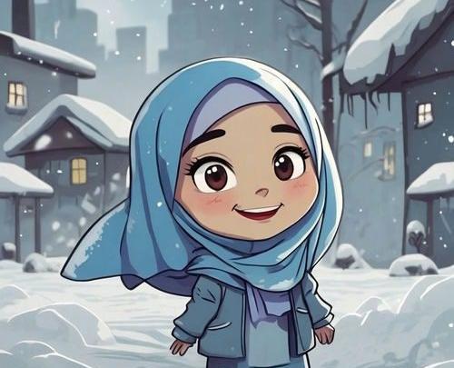 عکس پروفایل دختر کارتونی با حجاب