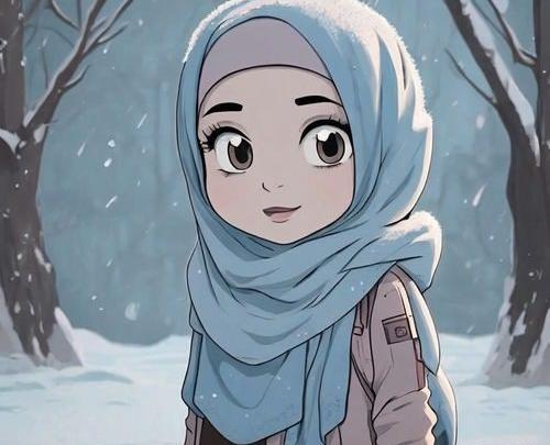 عکس پروفایل دختر کارتونی با حجاب