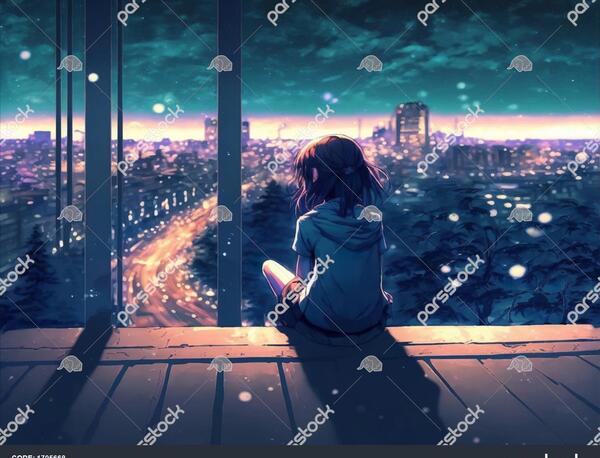 عکس انیمیشنی دختر تنها