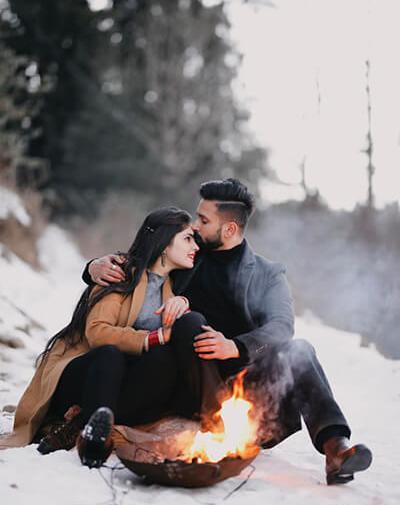 ایده عکس دونفره در برف