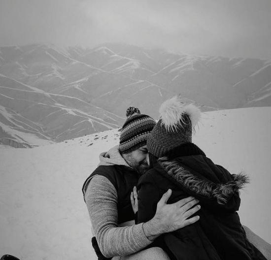 عکس دونفره برفی عاشقانه