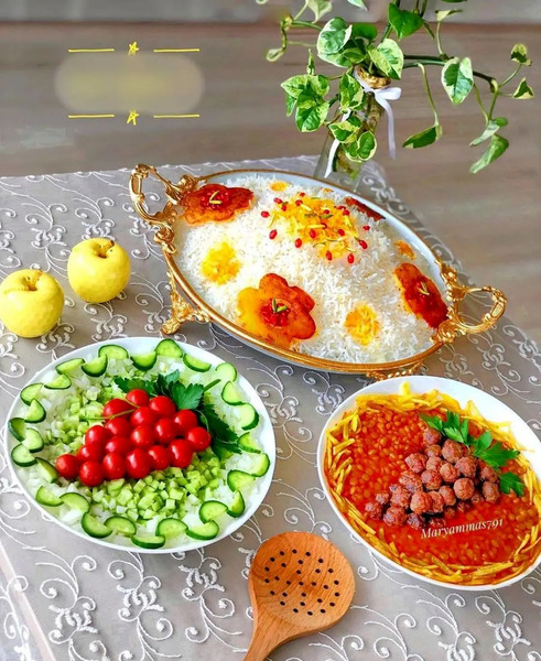 عکس سفره غذا دونفره