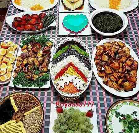 عکس سفره غذا دونفره