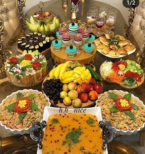 عکس سفره غذا دونفره