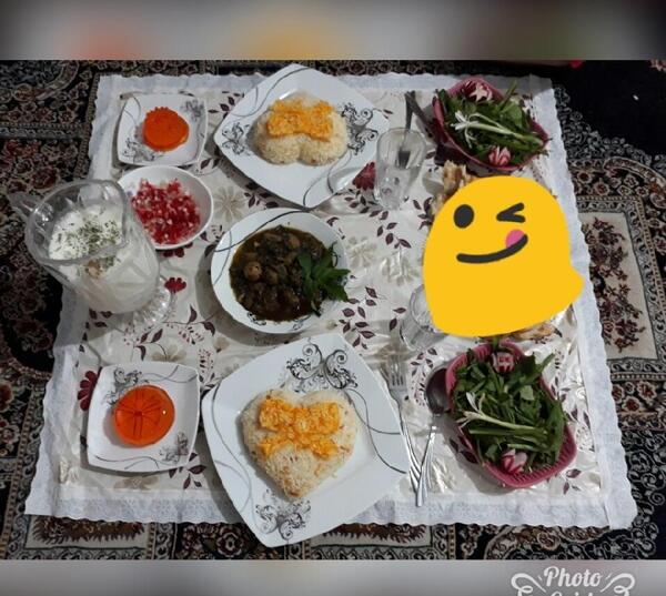 عکس سفره غذا دونفره