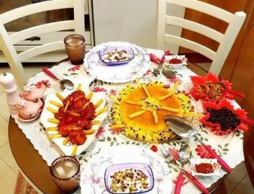 عکس سفره غذا دونفره