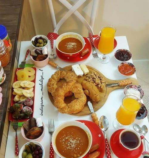 عکس سفره غذا دونفره