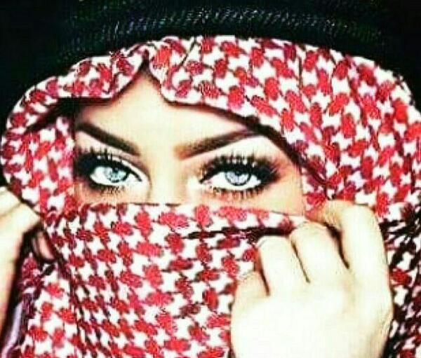 پروفایل ویسگون عکس دختر عربی با چفیه قرمز
