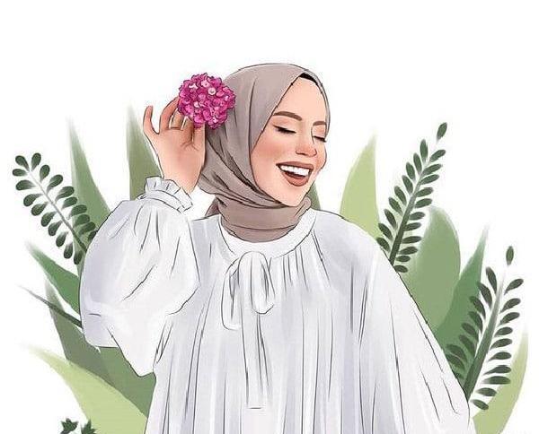 عکس پروفایل دختر حجابی کارتونی