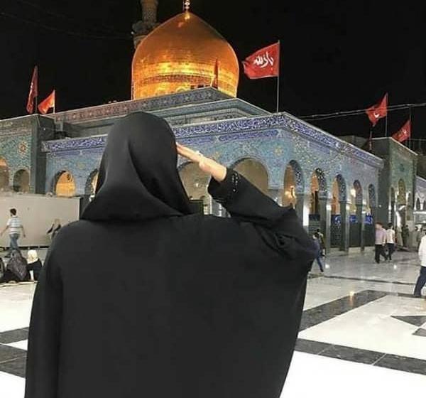 ژست عکس پروفایل دختر چادری در حرم امام رضا