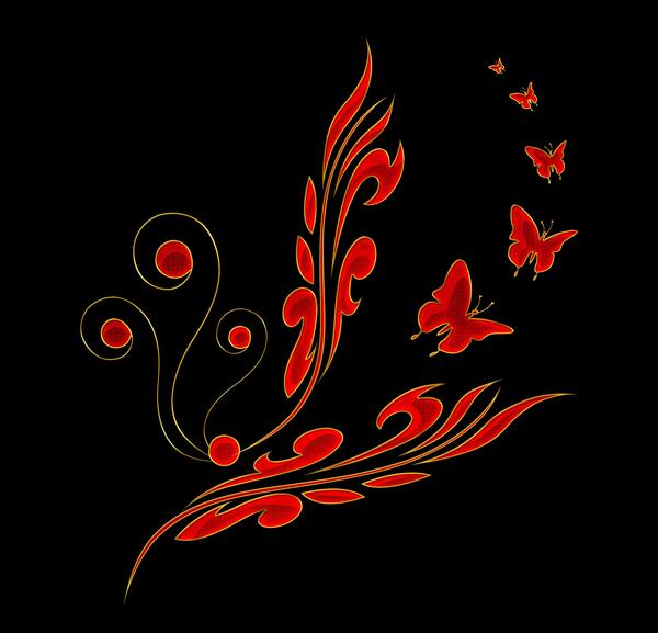 عکس گل قرمز با زمینه مشکی