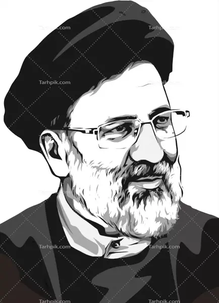 عکس سیاه و سفید رئیسی